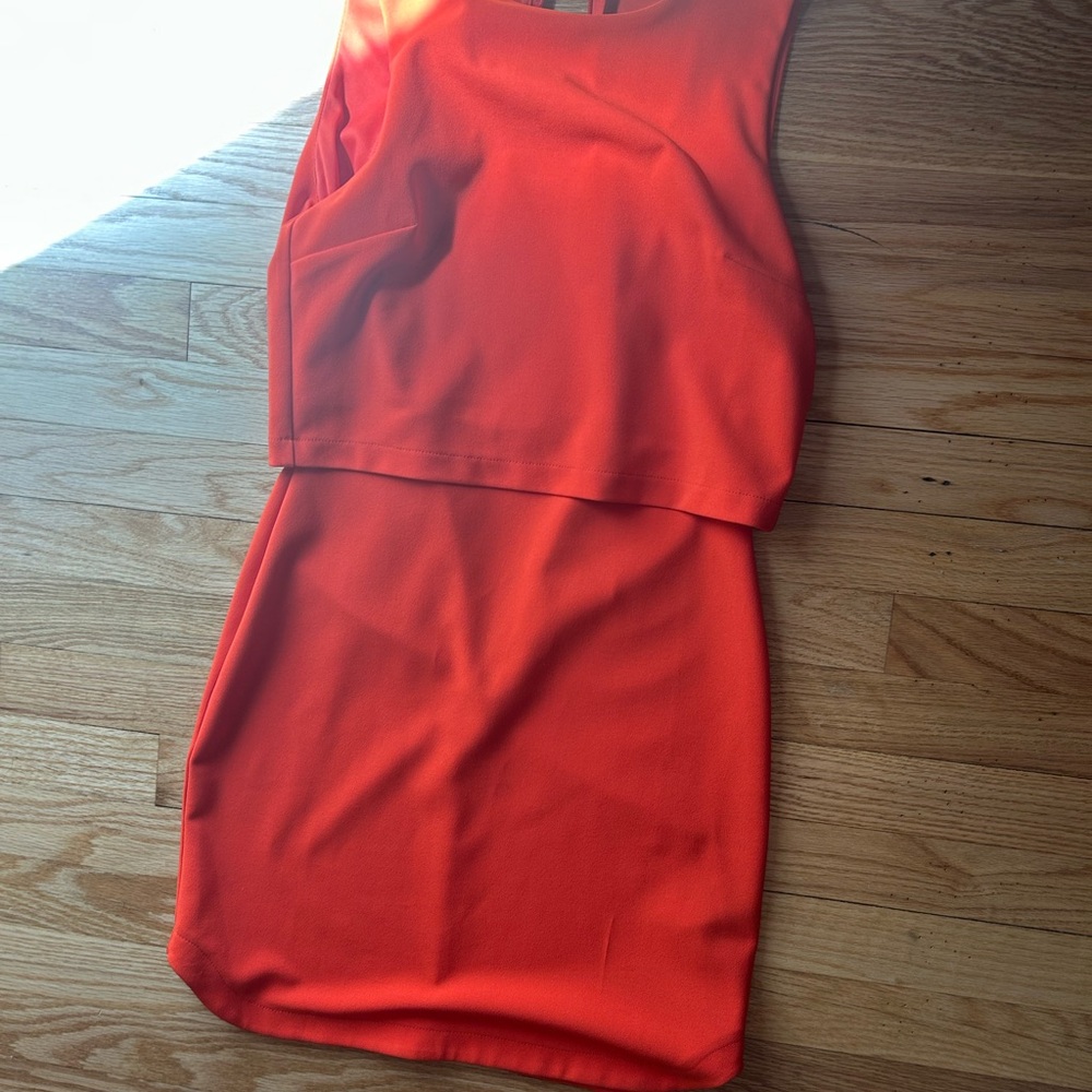 Topshop Bright Orange Mini Dress
